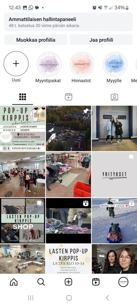 Popupkirppisrovaniemi Instagram account.