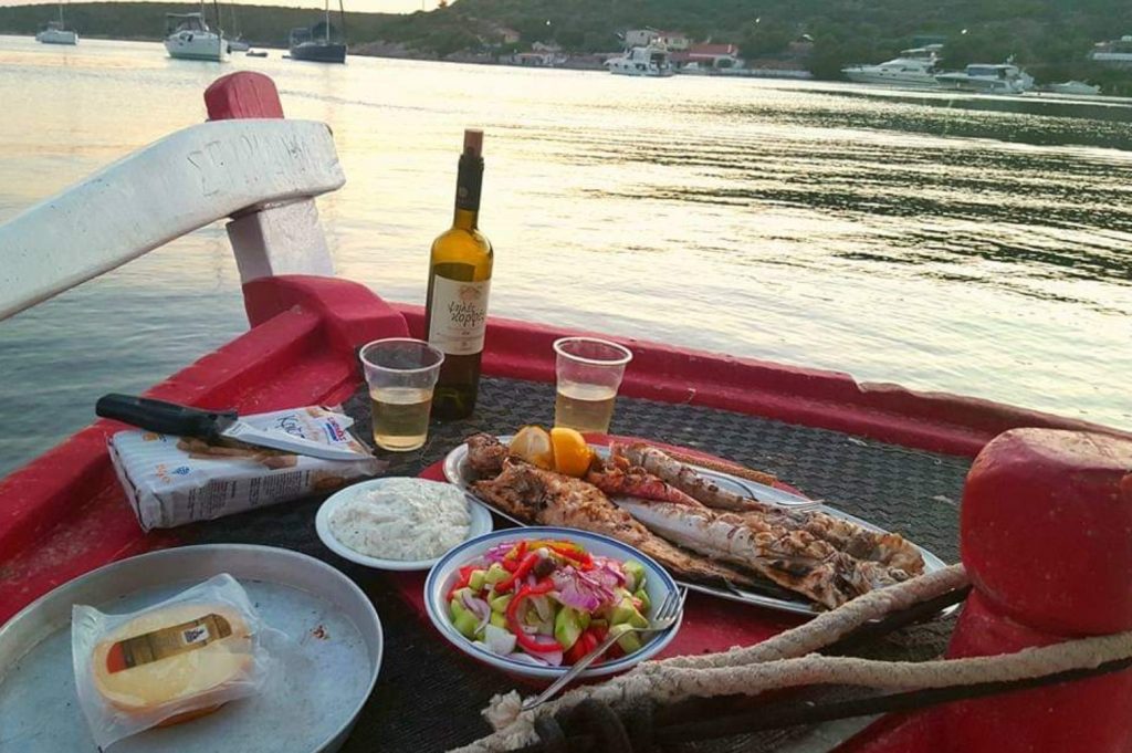 Top food memory No4 is dinner on the fishing boat in Samos.