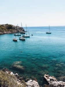 sparkling crystal clear sea at Rhodes.