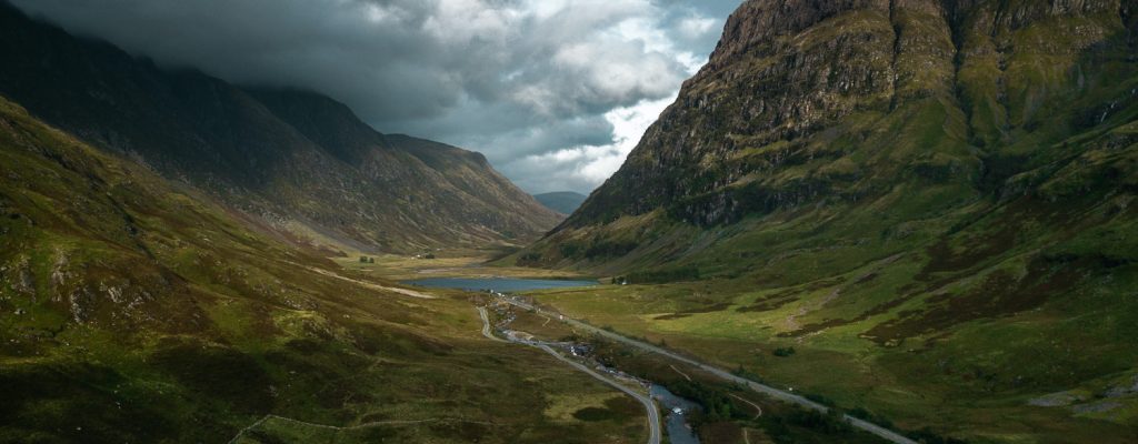 Glencoe Valley on a cloudy day