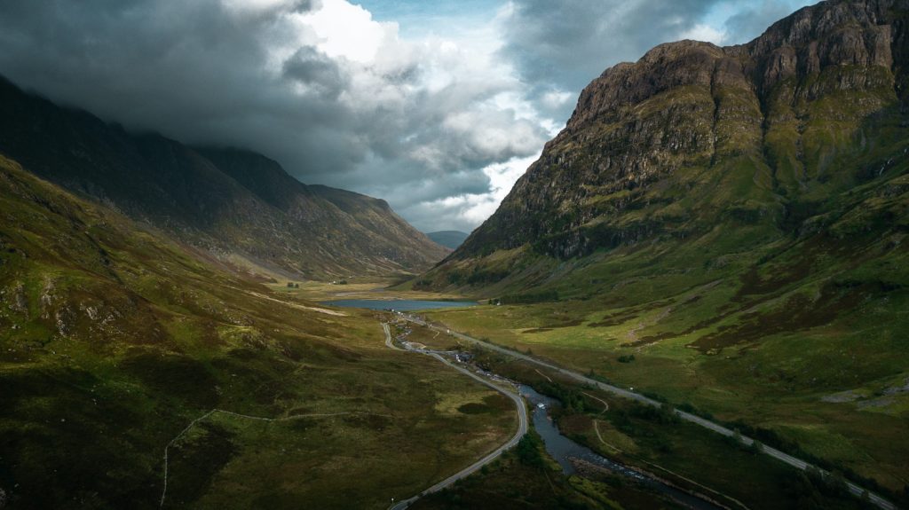 Glencoe Valley on a cloudy day