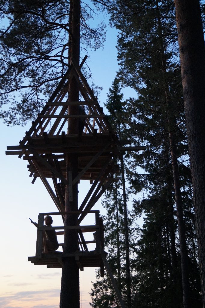 The almost finished treehouse.