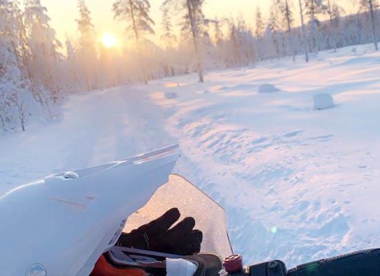 Snowmobile with view