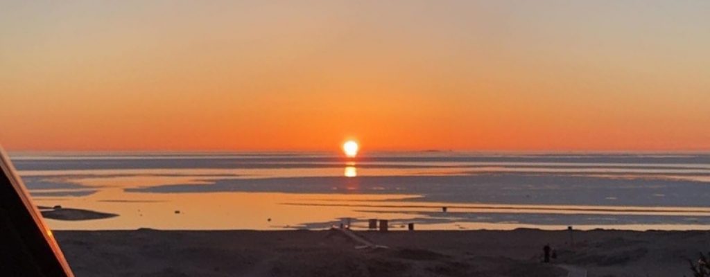 Peaceful sunset by the ocean at Hiekkasärkät Kalajoki