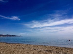 Beach in the center of Málaga.