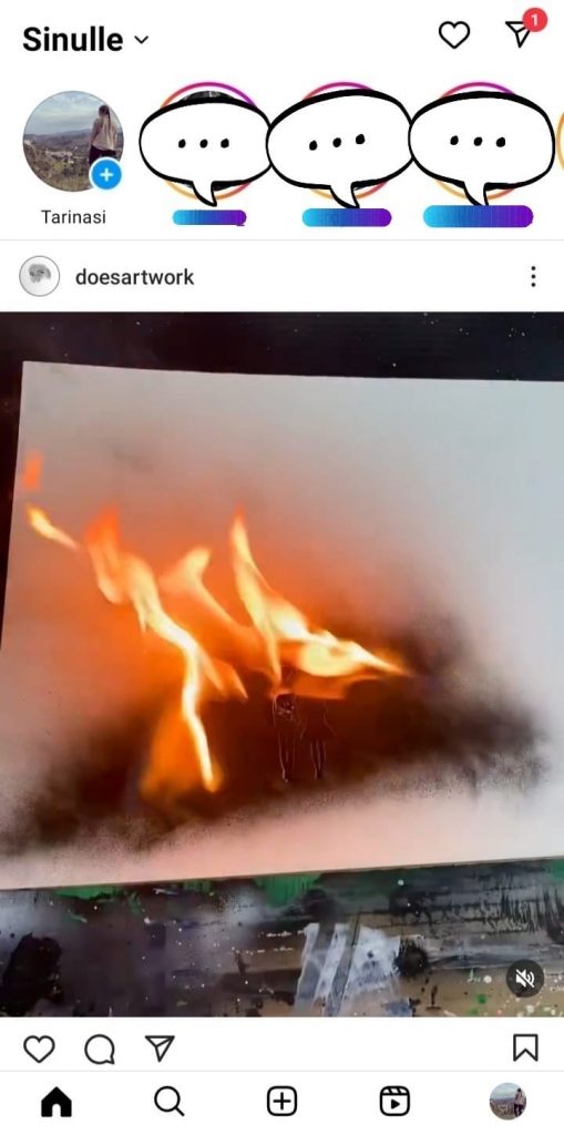 Kuvakaappaus Instagramista.