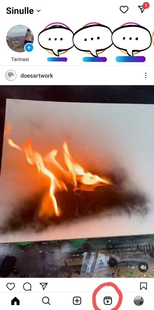 Kuvakaappaus kuinka luodaan Instagram reels.