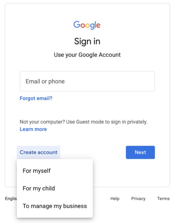 How to create Google account for YouTube video sharing