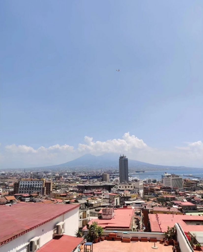 Vesuvius can be seen in the background nicely.