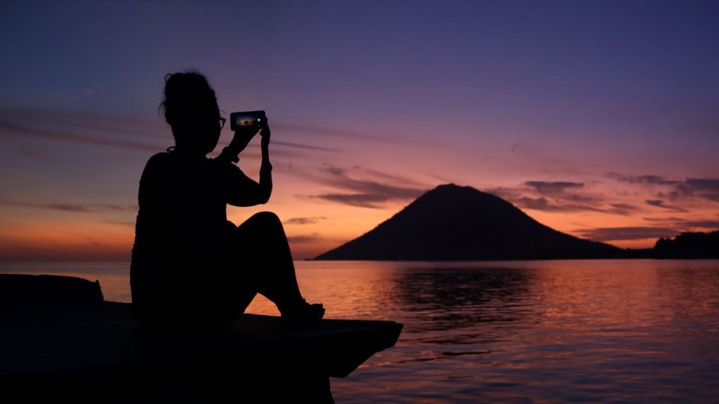 Indonesian sunsets often present vivid colours and are a pleasure to watch.