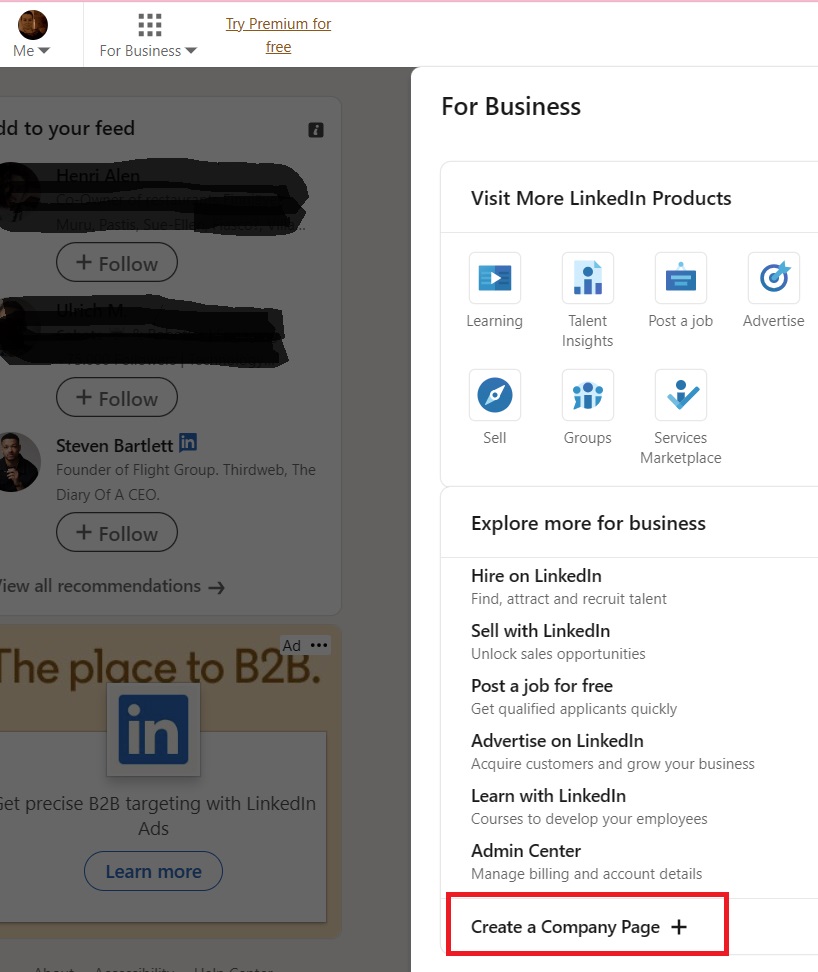 How to get started with LinkedIn business