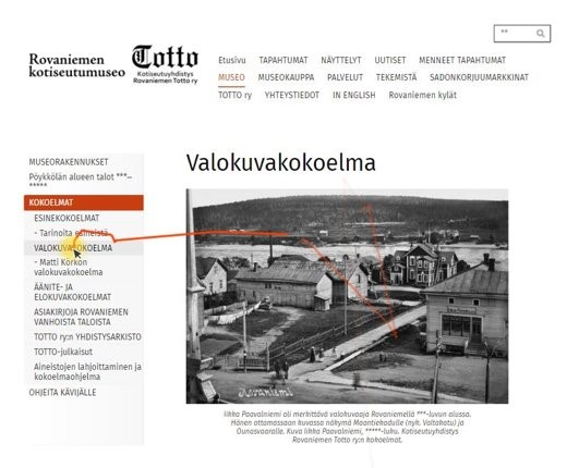 Kuvassa näkyy Totto ry:n verkkosivu ja verkkovierailijan hiirenliikkeet punaisella. 