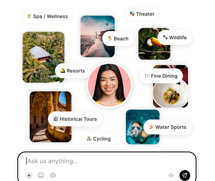 Mindtrip-sovelluksen keskusteluikkuna, jossa tekoäly auttaa matkasuunnittelussa