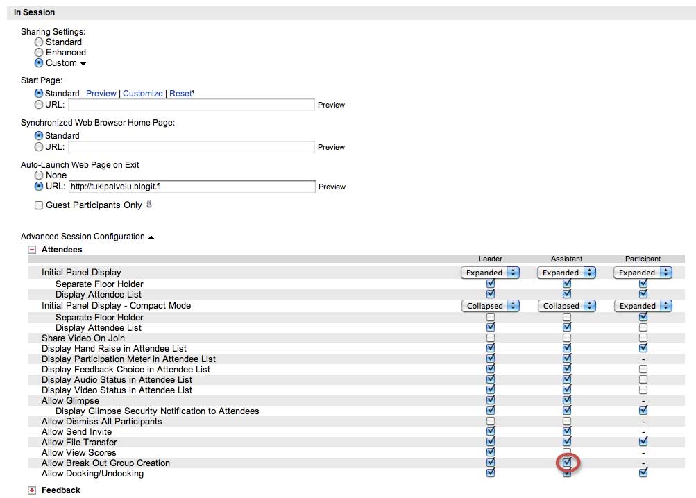assari Breakout Group -toiminnon asettaminen käyttöön assistenteille