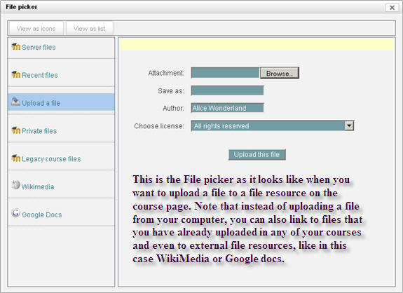 The File picker