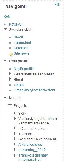 Navigointi Moodlekakkosessa, kuva 2.