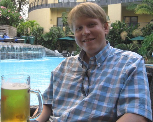 Winding down at the poolside