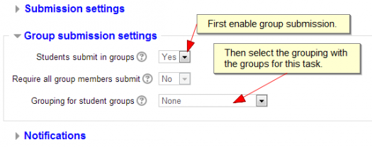 Assignment group submission