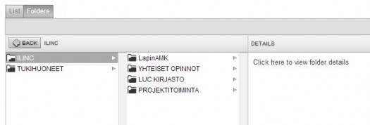 iLinc kansiorakenne