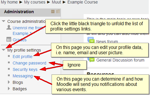 Moodle edit profile Moodle edit profile