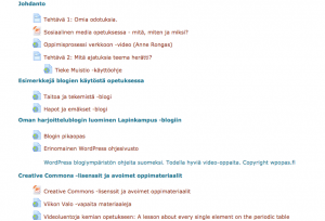 Kuvakaappaus kurssiympäristöstä