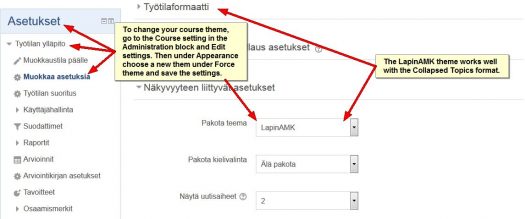 Setting a course theme