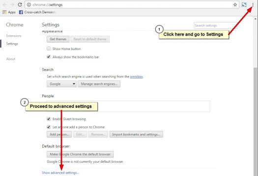 Chrome security settings