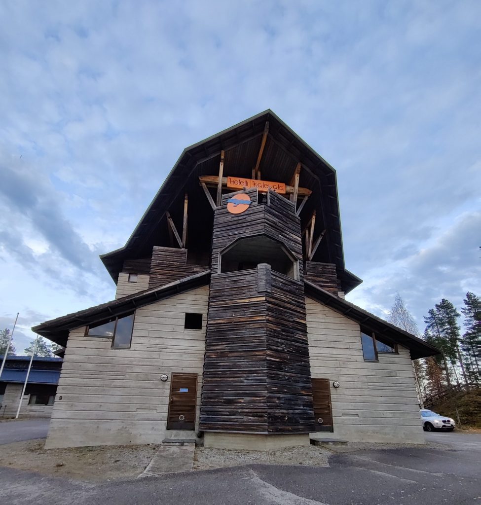 The exterior design of the Kalevala hotel, which is made based on the Kokko-bird from Kalevala. 