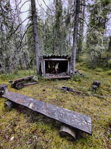 Stopping place in border forest in Kuhmo between Finland and Russia