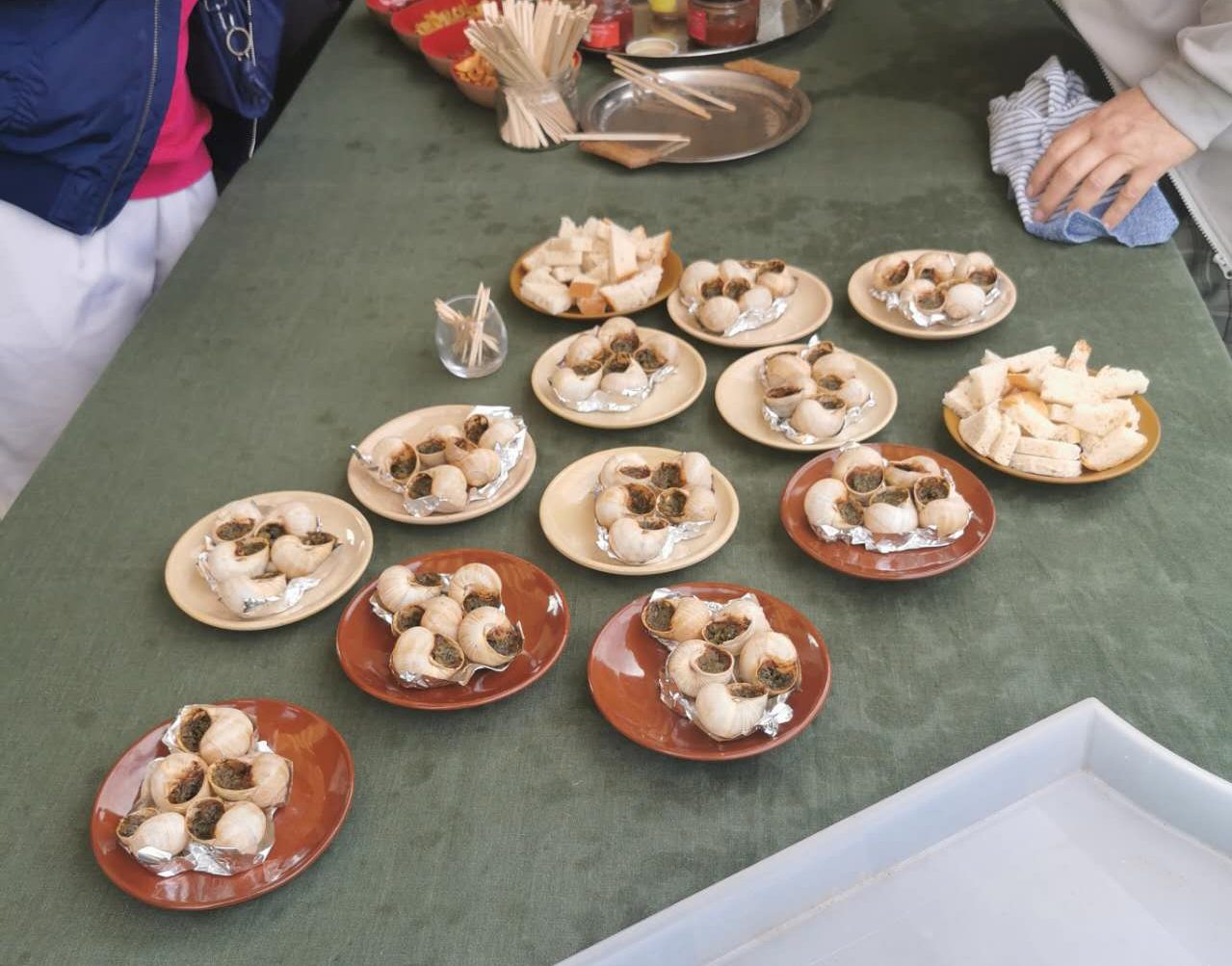 Ready cooked snails by the owner