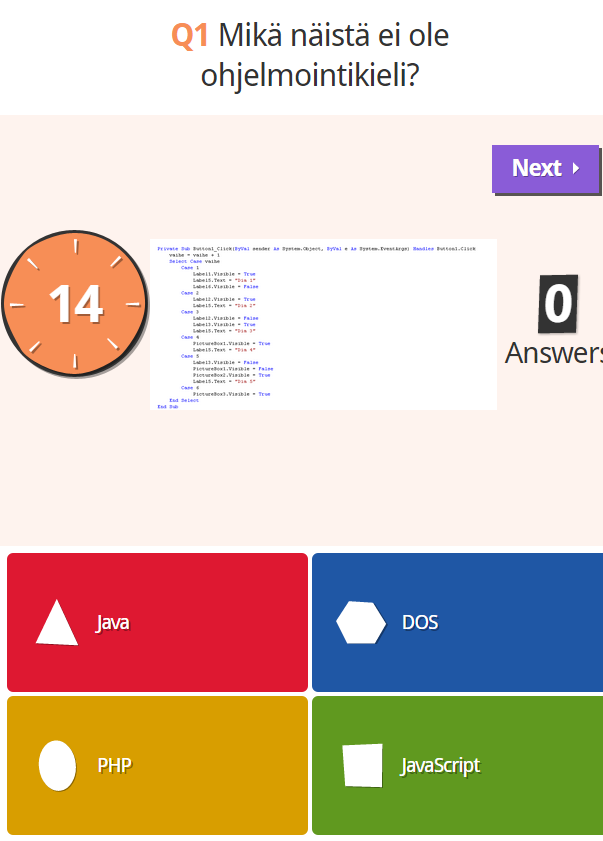 Tietovisat opetuksen piristyksenä osa 1 – Kahoot! | Opetusvälineet testissä