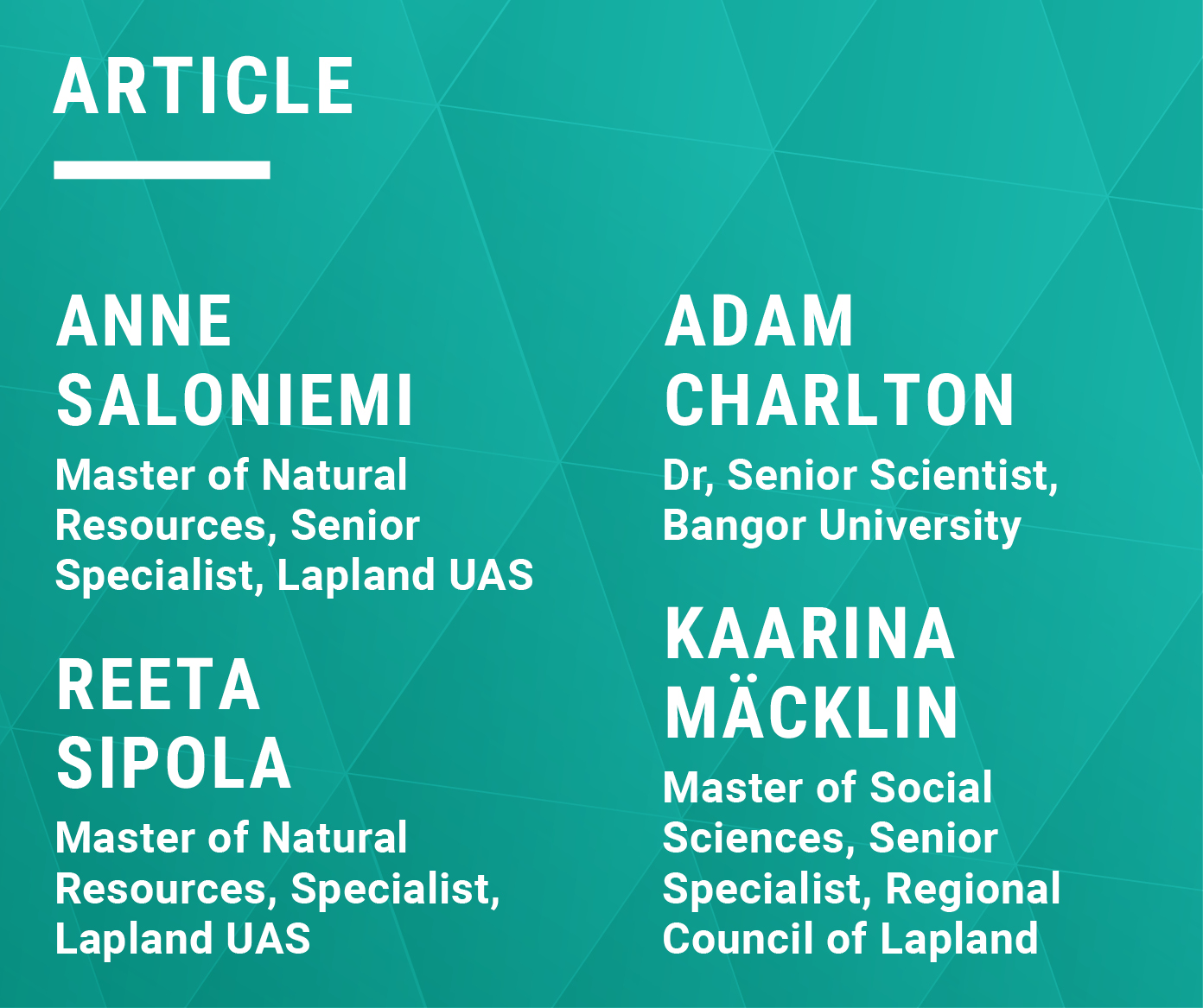 Authors names with additional information.