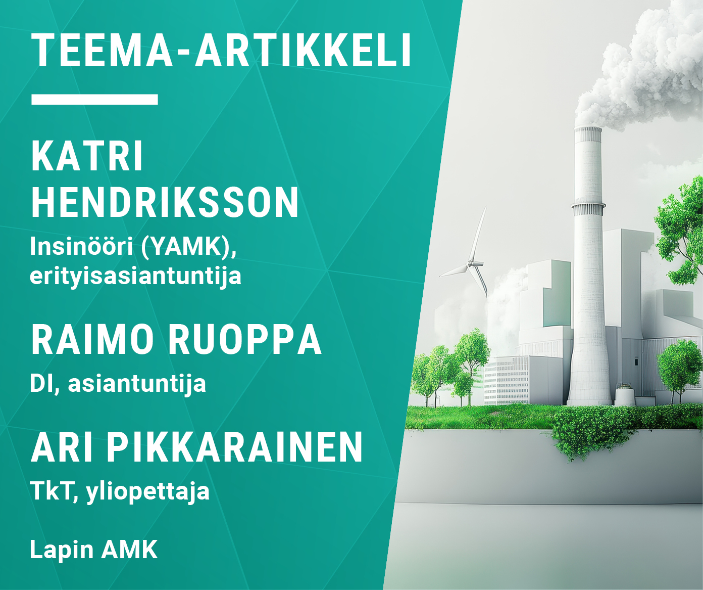 Tekoälyn tekemä kuva ekologisesta tehtaasta.
