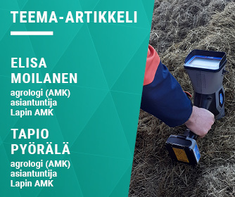 Kirjoittajien tiedot ja mittalaitetta kannatteleva käsi.