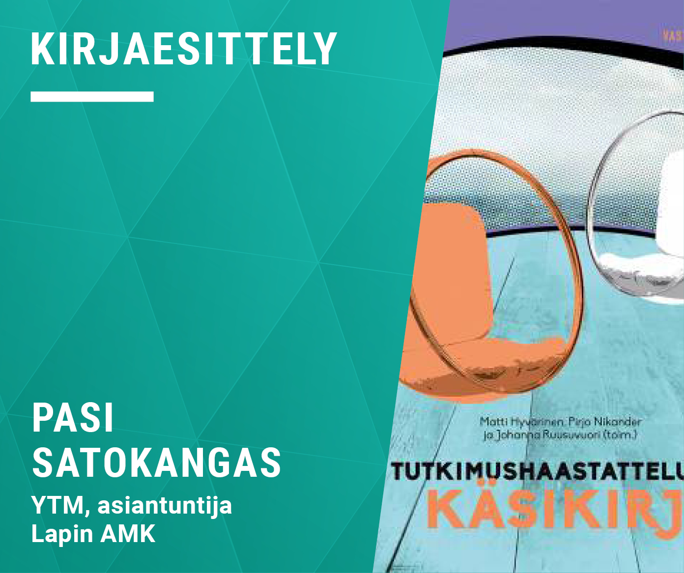 Kirjoittajan tiedot ja kirjan kansi.