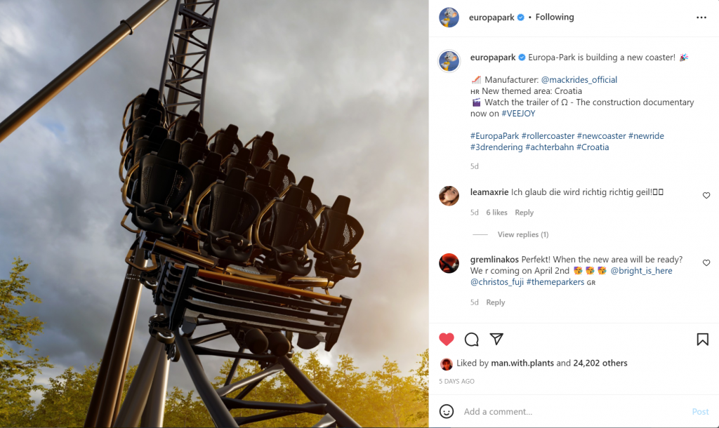 new rollercoaster in europa park ig post