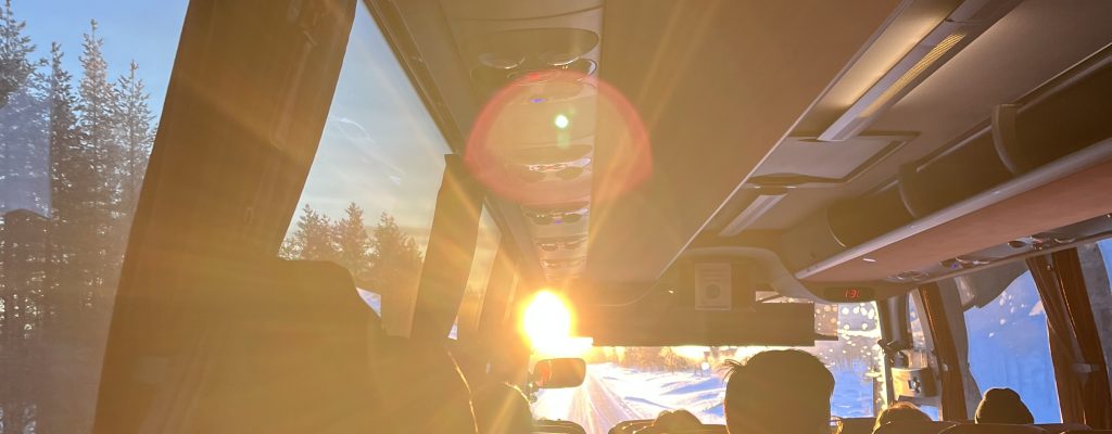 Rays of the morning sun entering the inside of the bus. Representing where i felt i was travelling