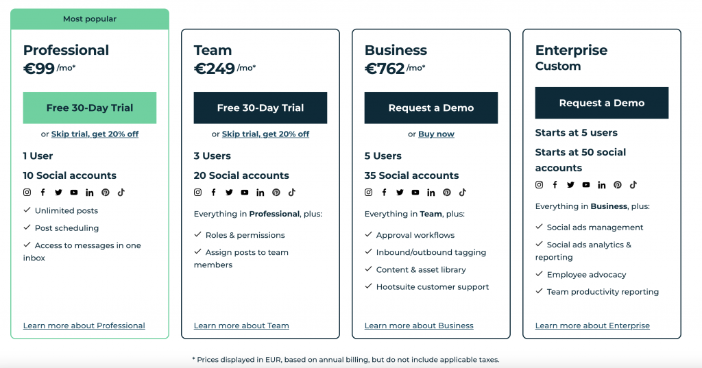 Overview efficient payment plan hootsuite