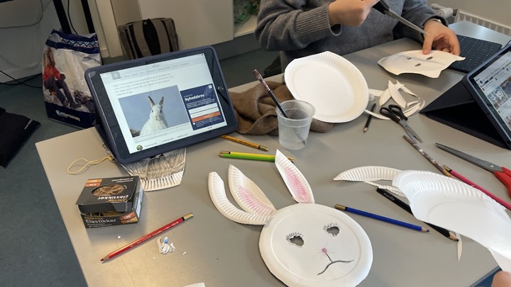 In the mask-making workshop, the focus was on Greenlandic animals. 