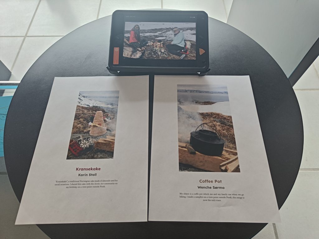 Arctic Object and Bonfire coffee artworks in exhibition at Ilisimatusarfik, Nuuk 