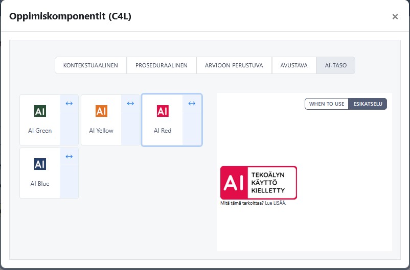 Oppimiskomponentit C4L