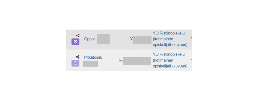 Kuvakaappaus Pepistä ilmoittautumiset-välilehdeltä