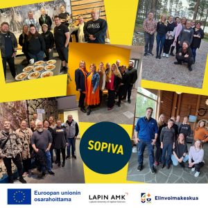 Tunnelma- ja osallistujakuvia Sopivan sparrauksista Lapin seutukunnissa.