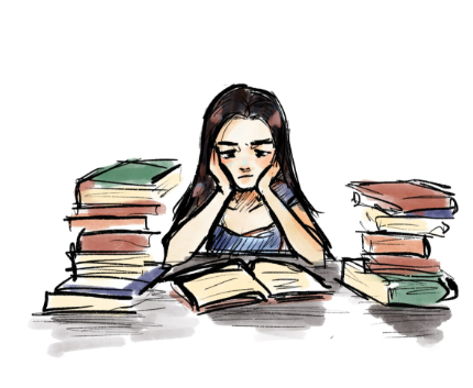 stressaantunut opiskelija.